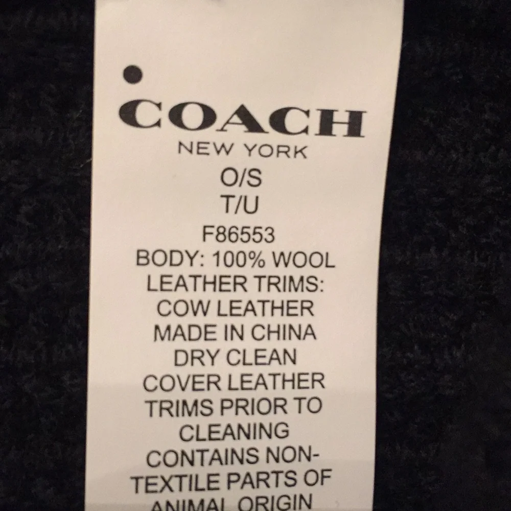 Coach Rib Knit Merino Wool Hat - Picture 3 of 3